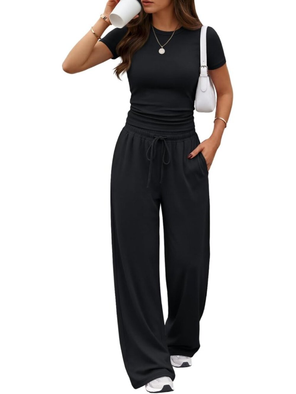 Women's 2 Piece Matching Summer Lounge Set with Pockets